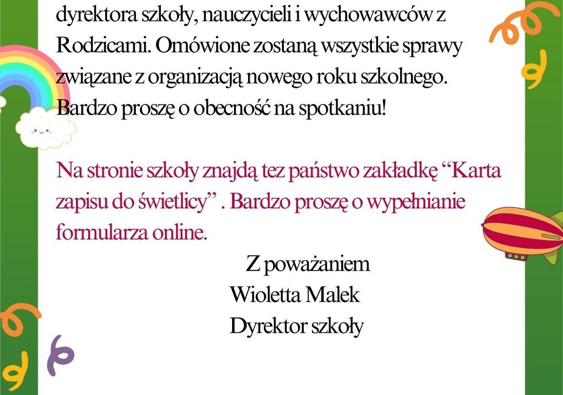 Grafika 1: SPOTKANIE Z RODZICAMI