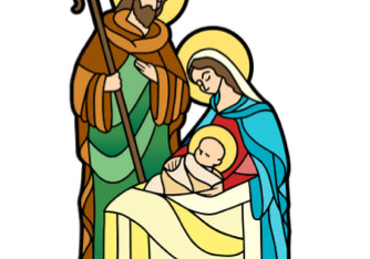 Grafika 1: Konkurs plastyczny z języka kaszubskiego pt. "Święta Rodzina"