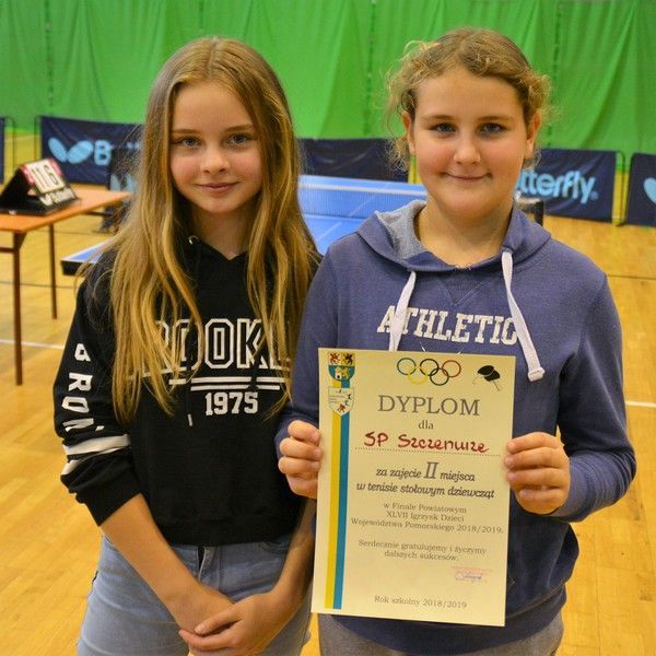 Grafika #0: Tenis stołowy. Dziewczęta wicemistrzyniami powiatu lęborskiego