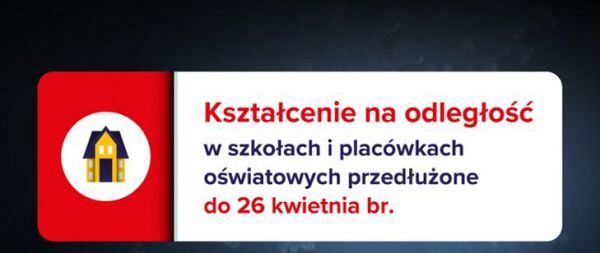 Grafika #0: Kształcenie na odległość w szkołach przedłużone do dnia 26 kwietnia 2020