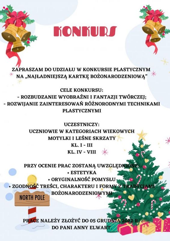 Grafika #0: KONKURS NA NAJŁADNIEJSZĄ KARTKĘ BOŻONARODZENIOWĄ