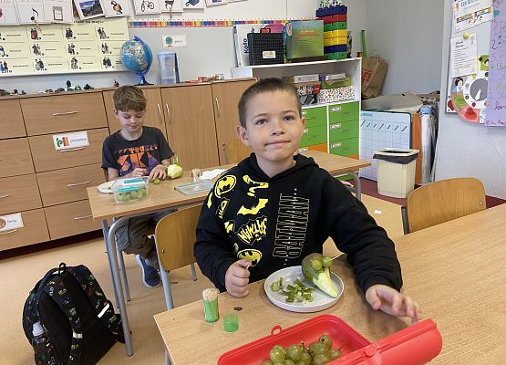 Grafika 8: Owocowe jeżyki w klasie II