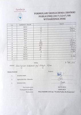 Grafika #0: Podsumowanie akcji Przybij piątkę dla hospicjium